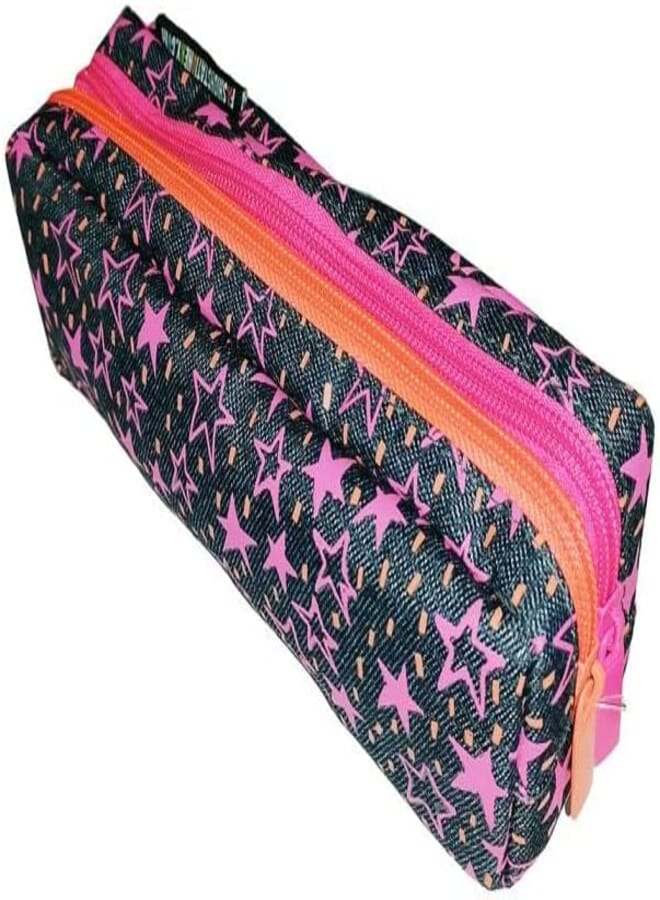 PM20099 Abstract Star Denim Pencil Case, Blue